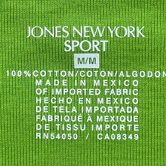 Jones New York Sport apple green T shirt cotton - Picture 4 of 4